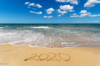 New Year concept - Tindakon Gazang Beach on a Sunny Day Kudat Sabah Malaysia
